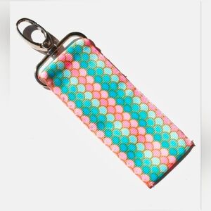 Lip Gloss/ Lip Balm Holder Keychain In Wave Print BNIB